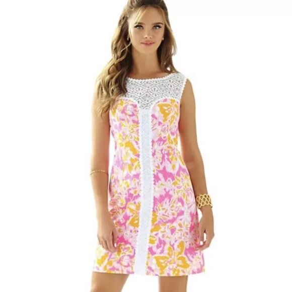 Lilly Pulitzer Sofia Shift Dress Size 6 Kir Royal Pink Ooh La La Babydoll Fairy - Picture 1 of 15